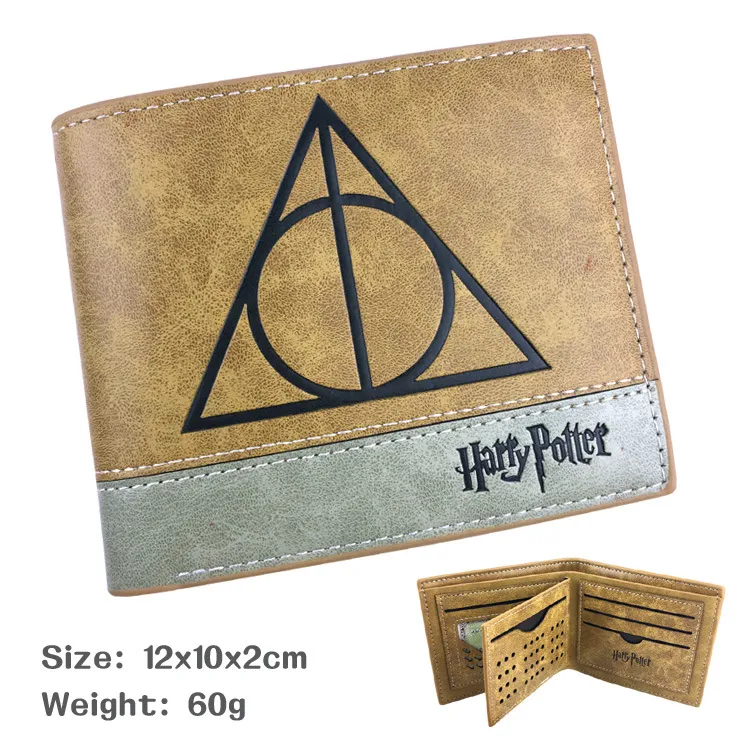 Harry Potter Inspired 3D Full Color Wallet – Gryffindor & Slytherin House Crest Print Bi-Fold Card Holder with Coin Pocket for Fans & Students
